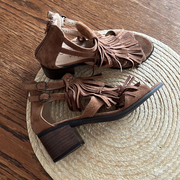 Coconuts Matisse Tassel Fringe Open Toe Block Heel Sandals Size 6.5 - Picture 11 of 14
